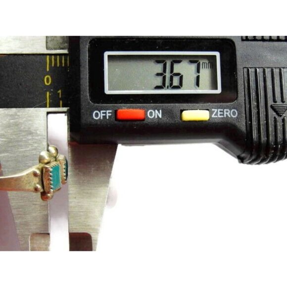 Green Tribal Turquoise Vintage Sterling Silver 925 Screw Back Earrings Patina - Picture 10 of 11